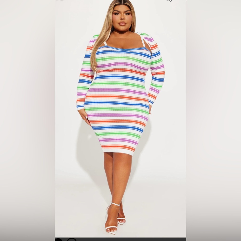 NWT Kayla (stretchy) Stripe Sweater Midi Dress. 🌸🌷
